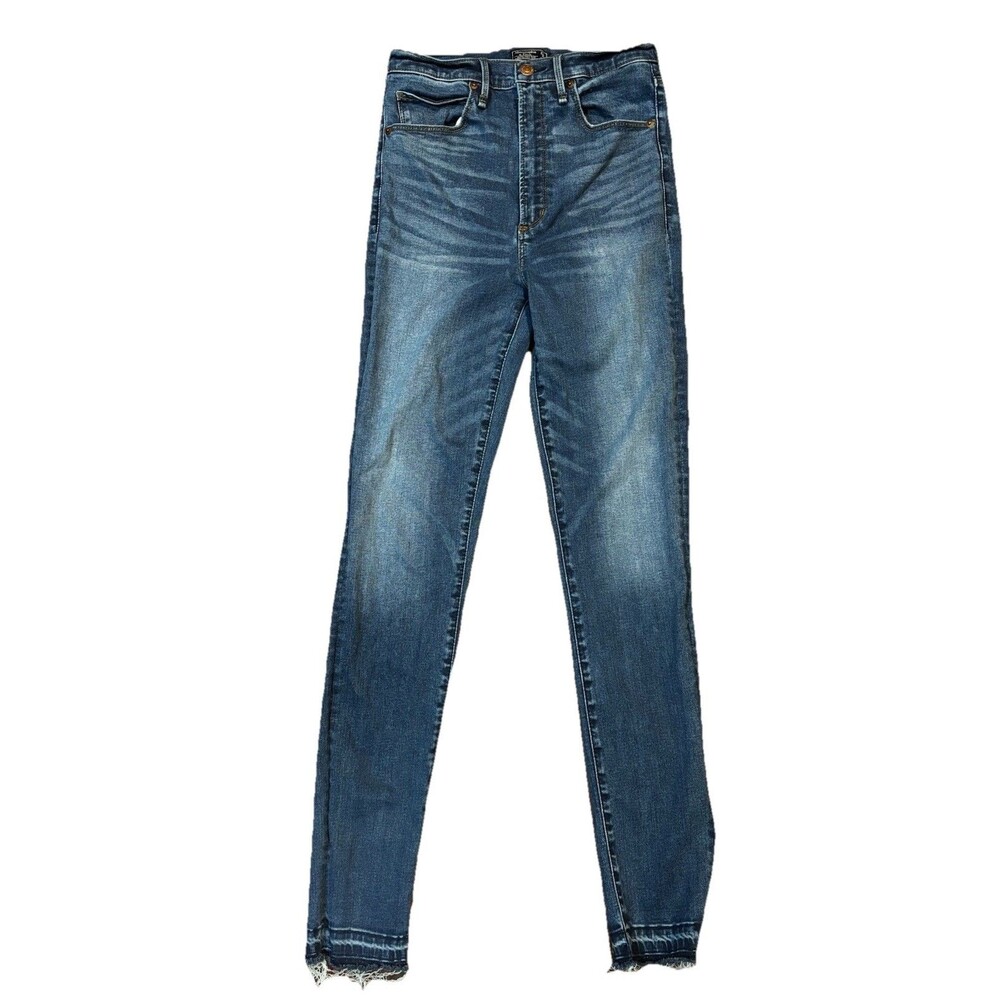 Abercrombie & Fitch Jeans Sz 4R Super Skinny Ultra High Rise Distressed Ankle